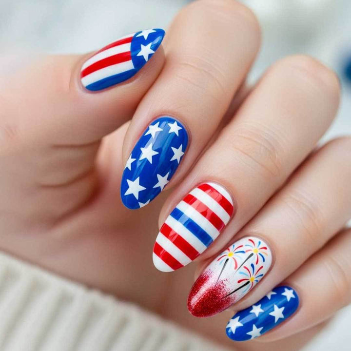 Patriotic Themed Nail Art