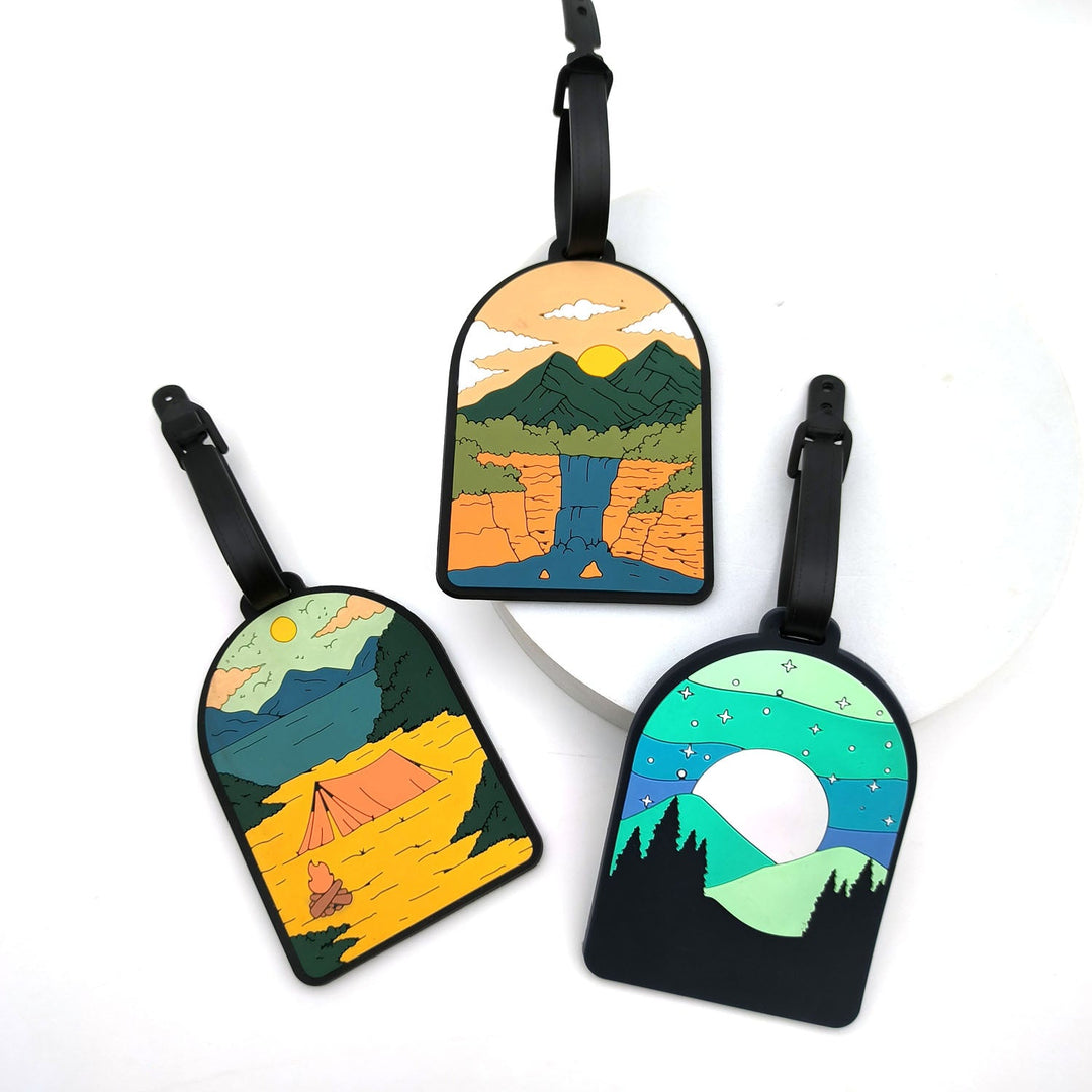 illustrated scenic silicone luggage tag Stornfield