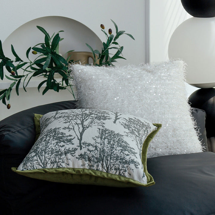Decorative pillow with floral tree design