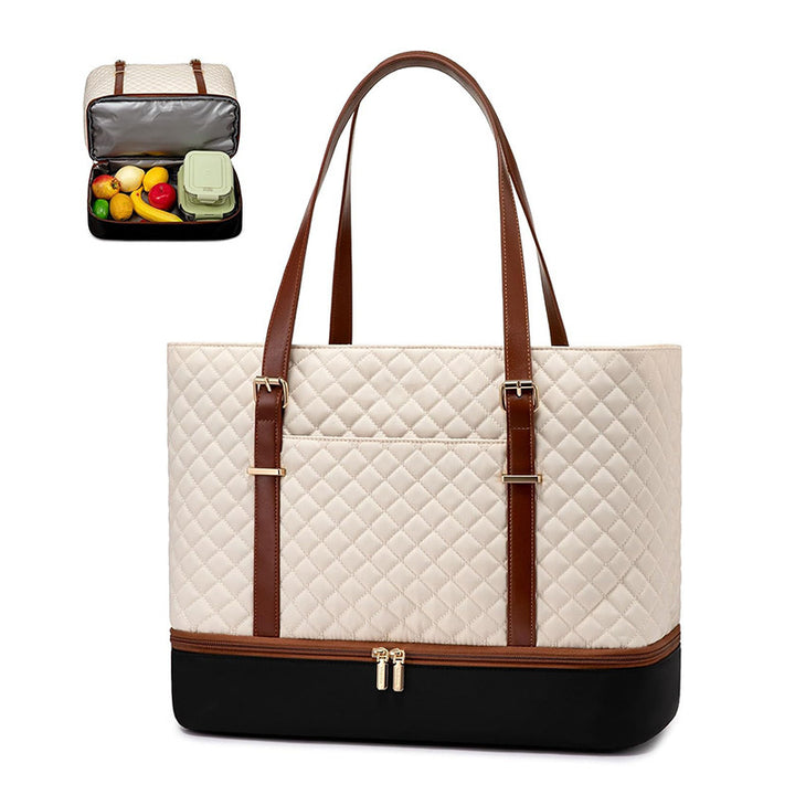 Insulated picnic tote bag with multi-layer inner compartment Stornfield