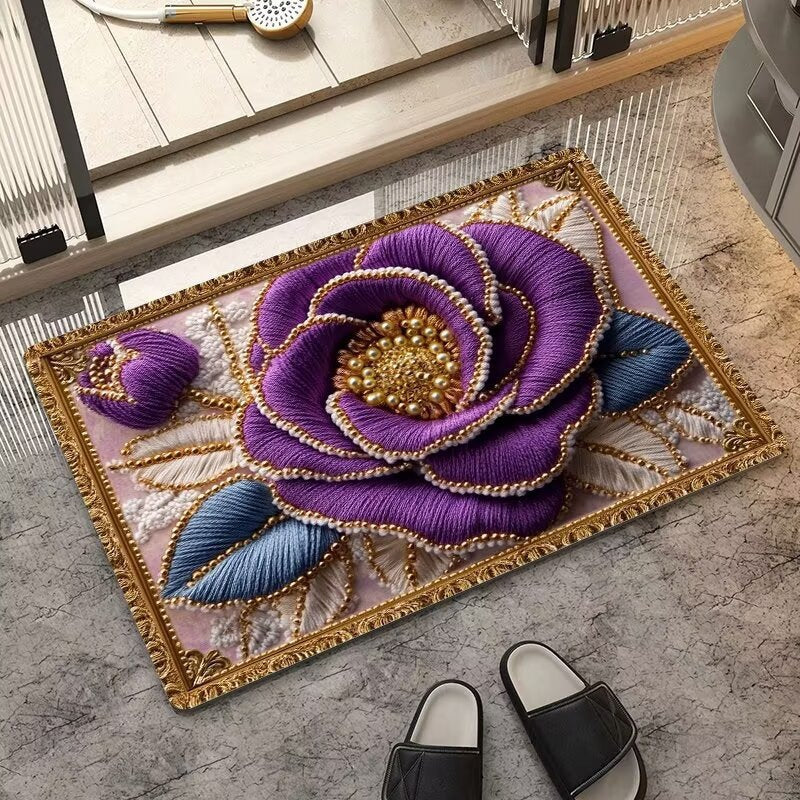 Luxurious Embroidered Floral Area Rug Stornfield