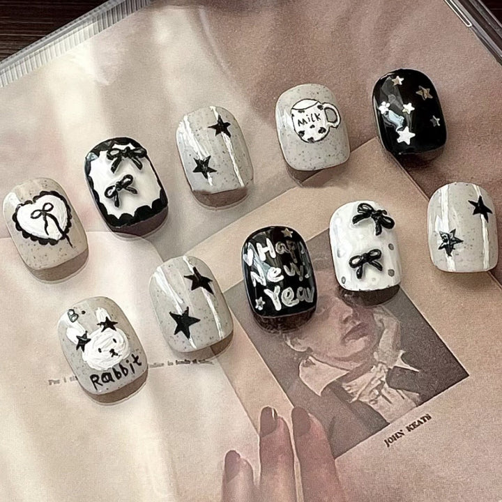Artistic Themed Press-On Nail Art