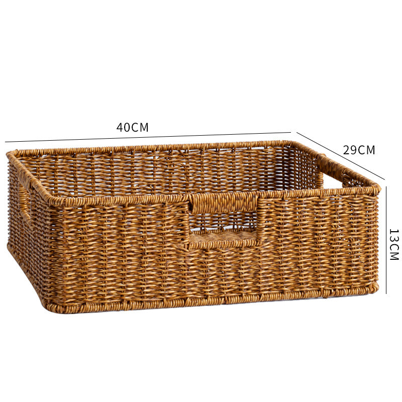 Handcrafted Large Rectangular Wicker Storage Basket Stornfield