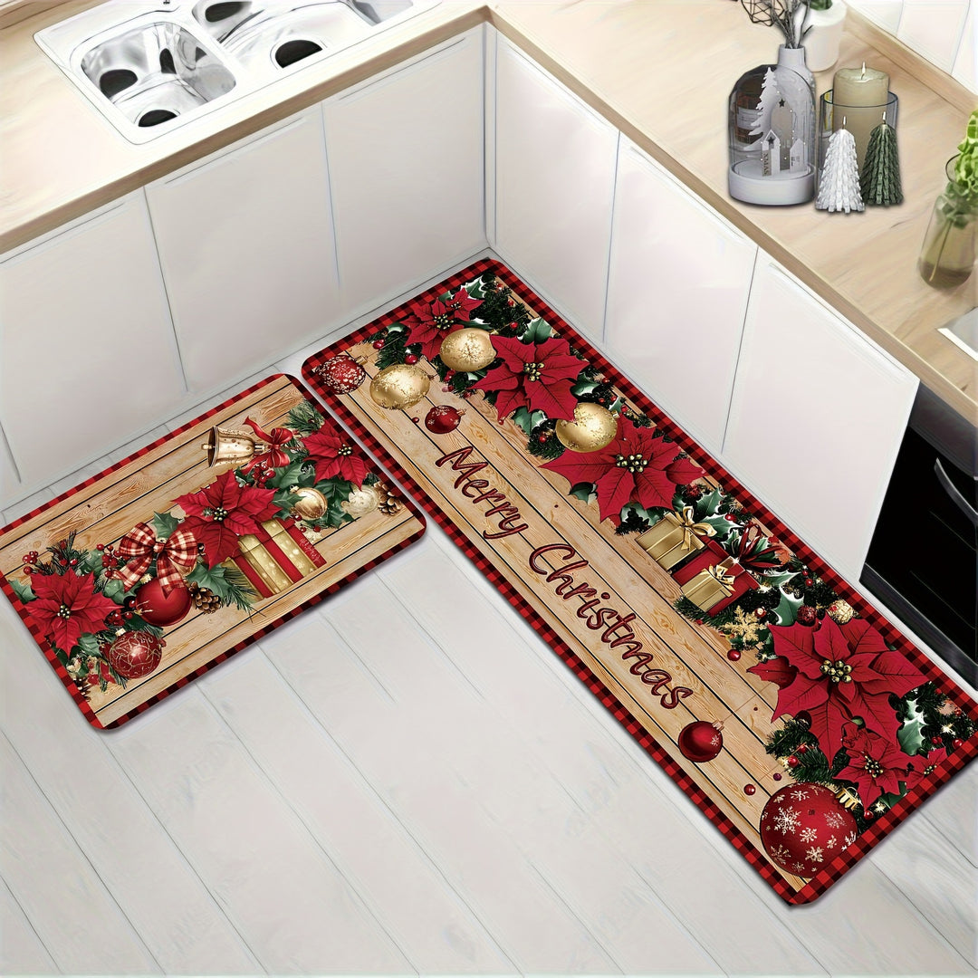 Festive Winter-Themed Kitchen Mat