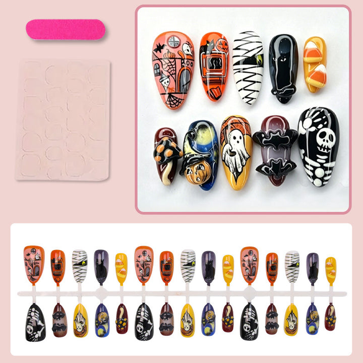 Artificial nail set with spooky Halloween designs Stornfield