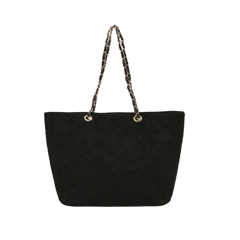 WoQuilted Suede Shopping Tote Stornfield