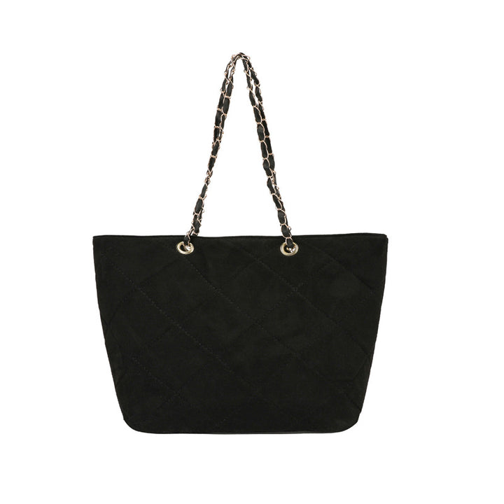 WoQuilted Suede Shopping Tote Stornfield