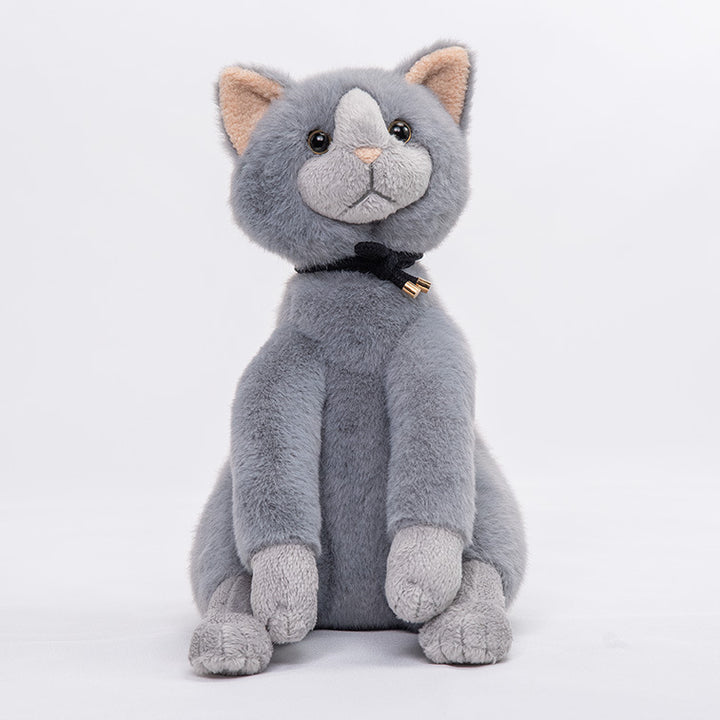 Plush Decorative Sitting Cat Toy with Pleated Ruffle Collar