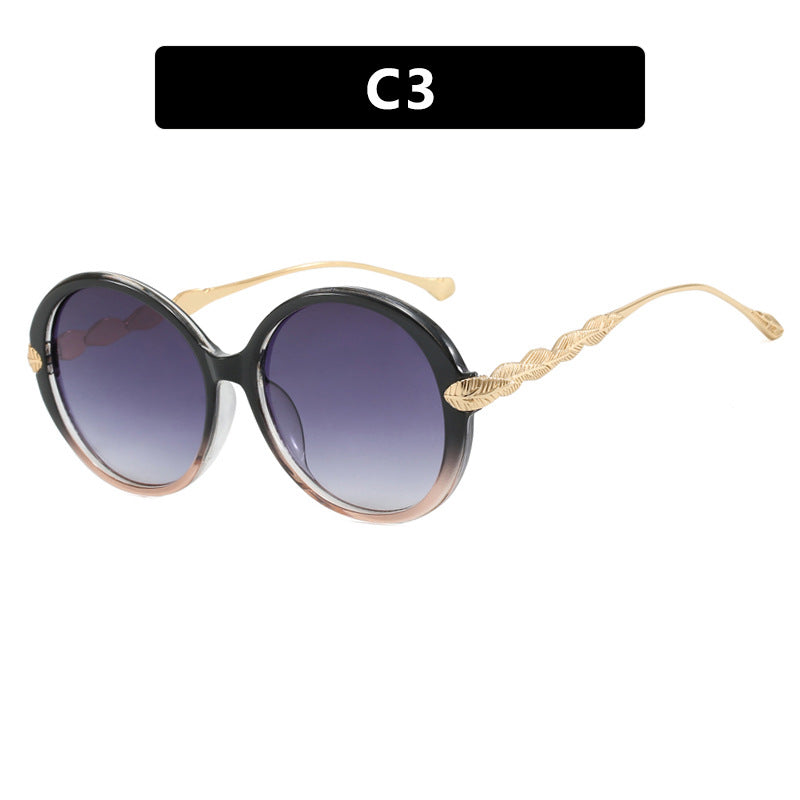 Ladies large round sunglasses with decorative metal accents Stornfield