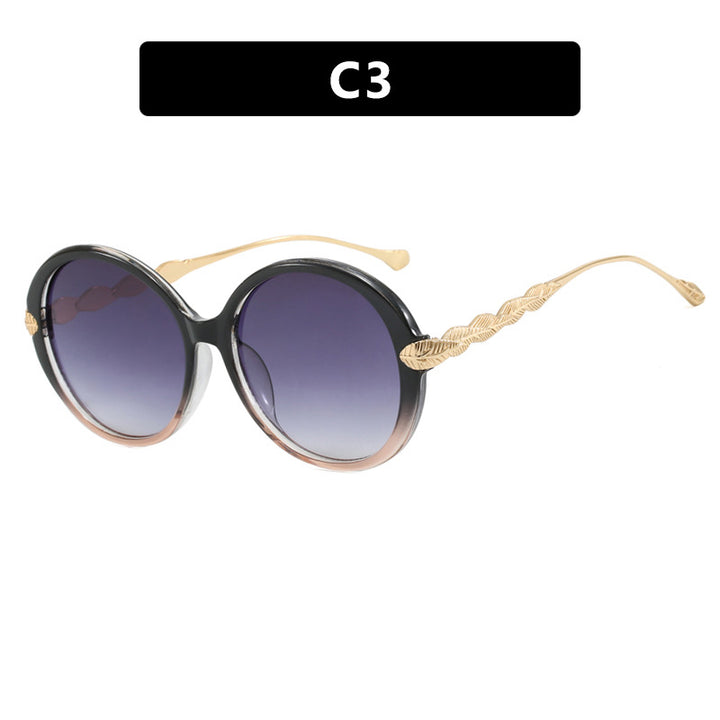 Ladies large round sunglasses with decorative metal accents Stornfield