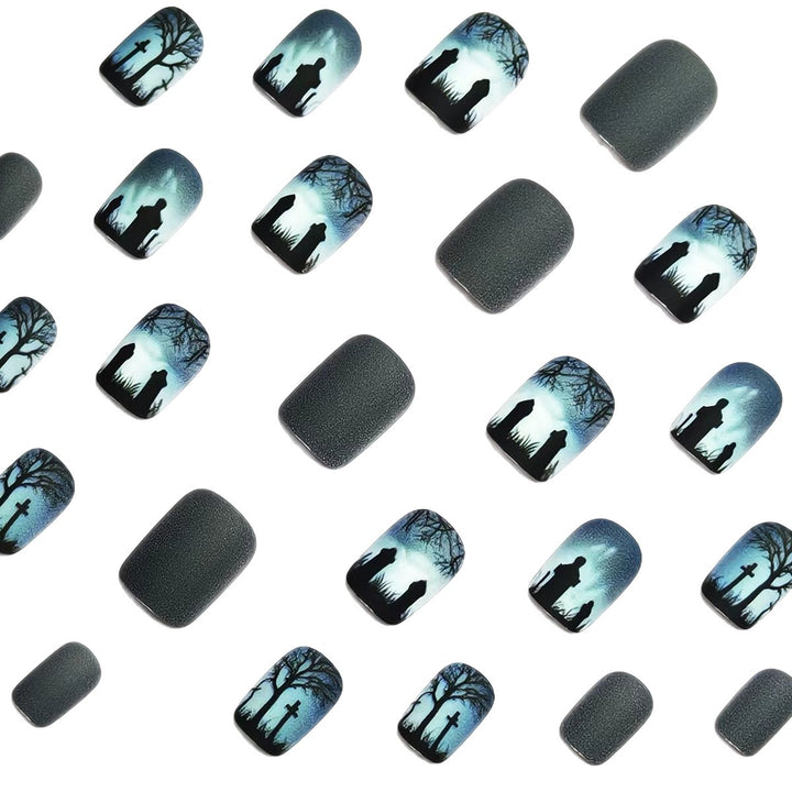 Creative nail art with dramatic tombstone design Stornfield