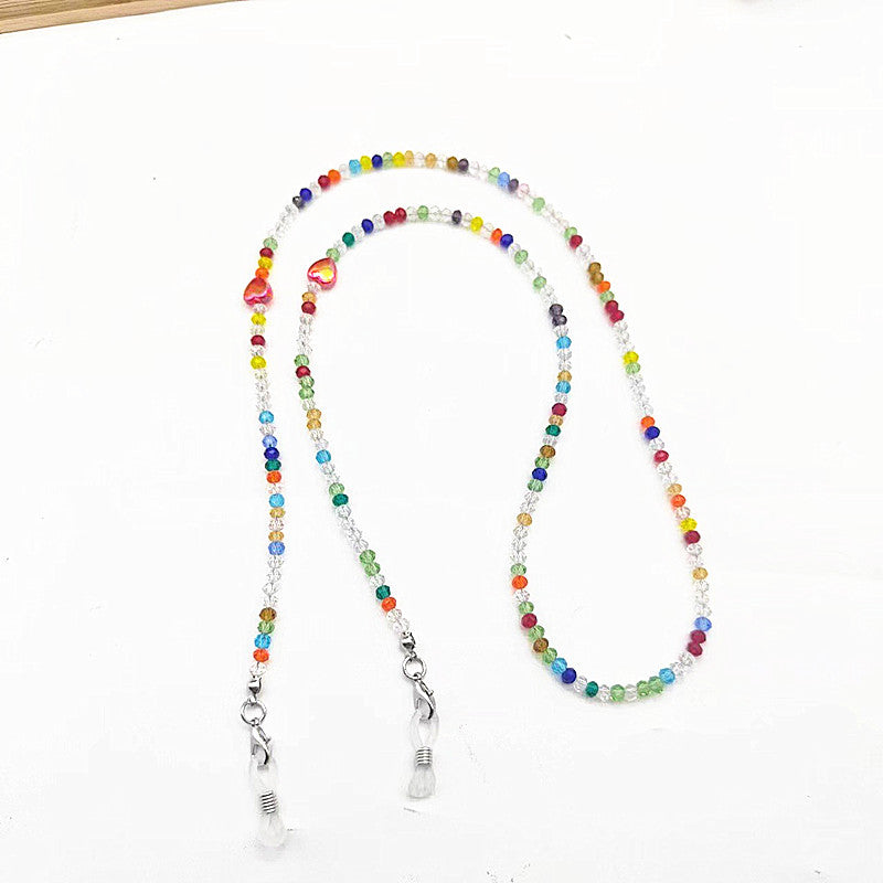Colorful glass necklace with heart pendant Stornfield
