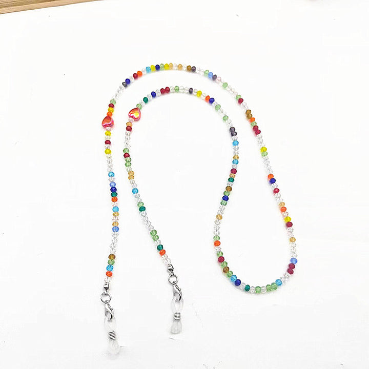 Colorful glass necklace with heart pendant Stornfield