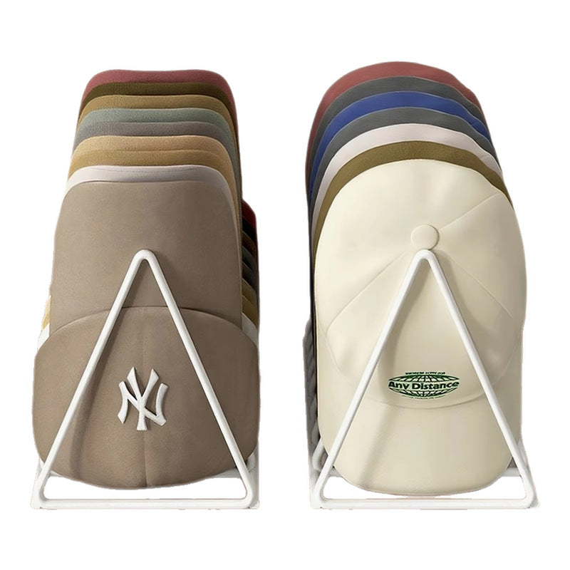 Triangular Gold Metal Multi-Slot Beanie and Knit Hat Organizer Rack