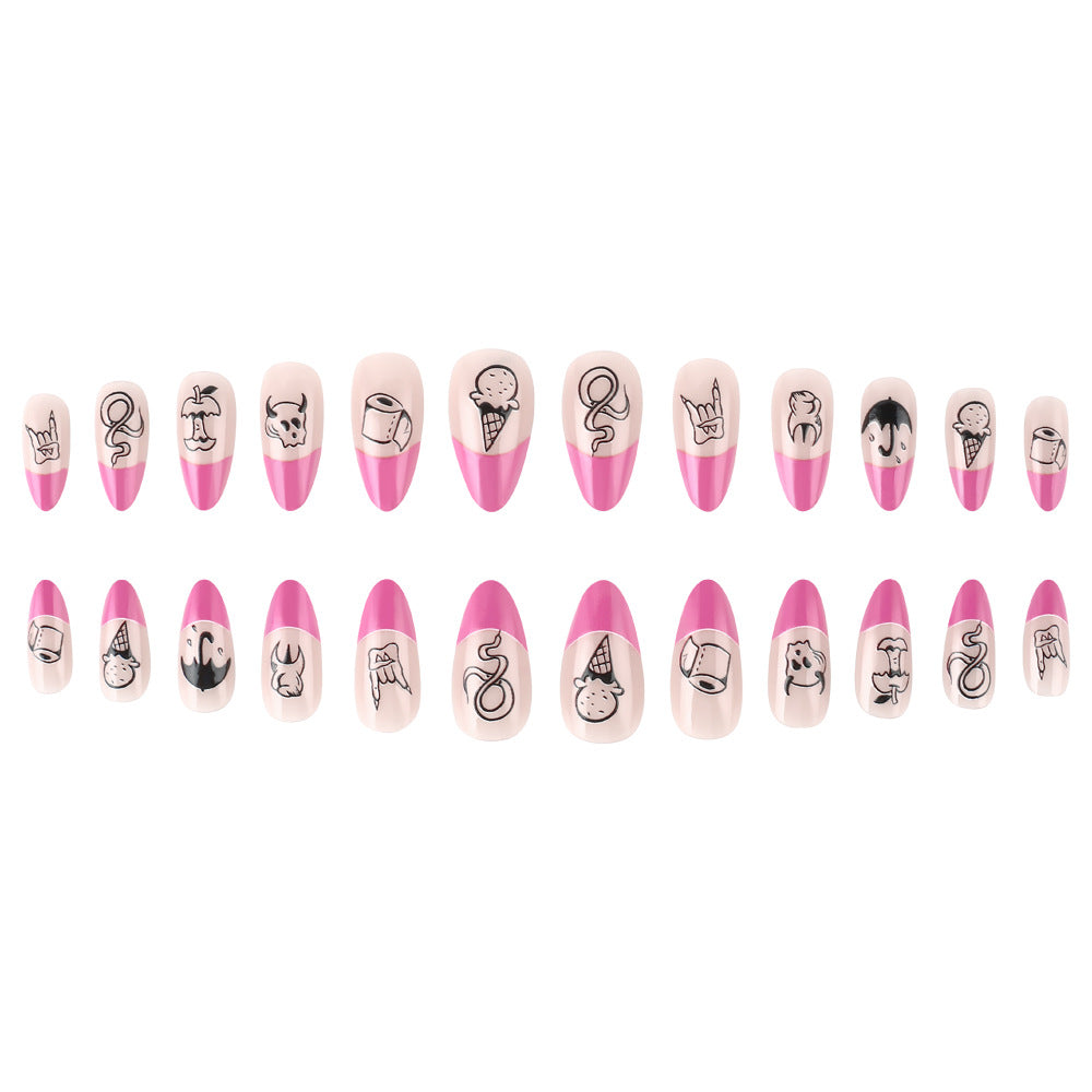 Artistic Press-On Nail Set with Funky Designs Stornfield