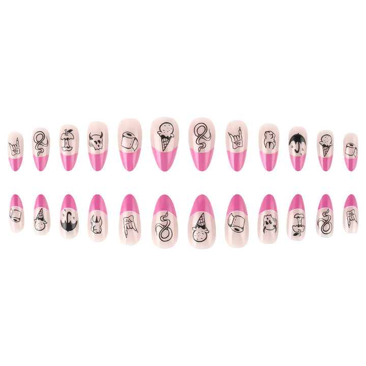 Artistic Press-On Nail Set with Funky Designs Stornfield