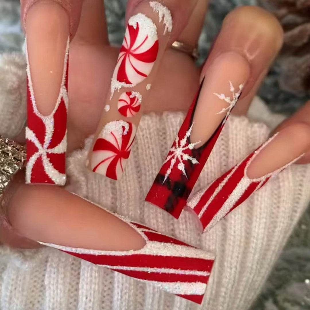 Holiday-Themed Stiletto Nail Art Extensions Stornfield
