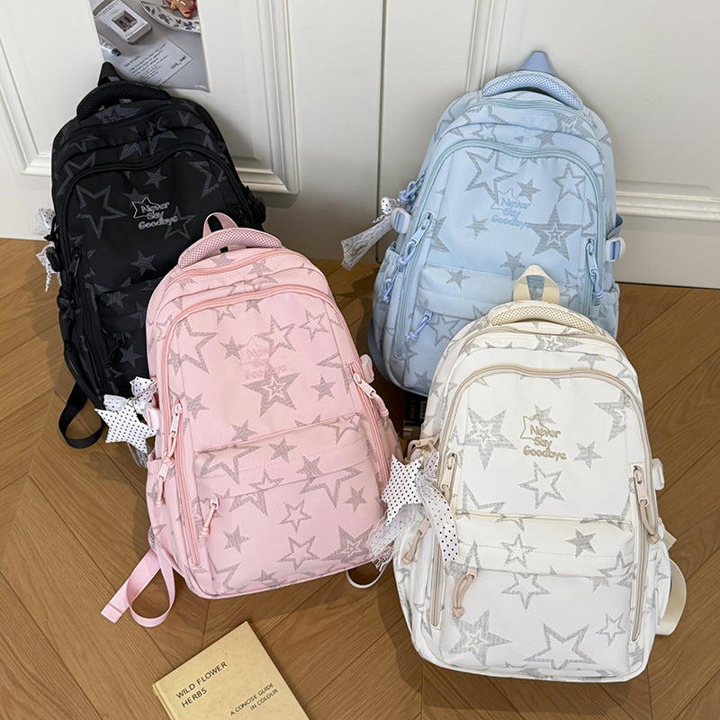 Stylish Star-Embellished School Backpack Stornfield