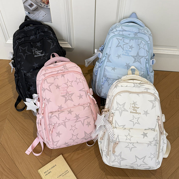 Stylish Star-Embellished School Backpack Stornfield