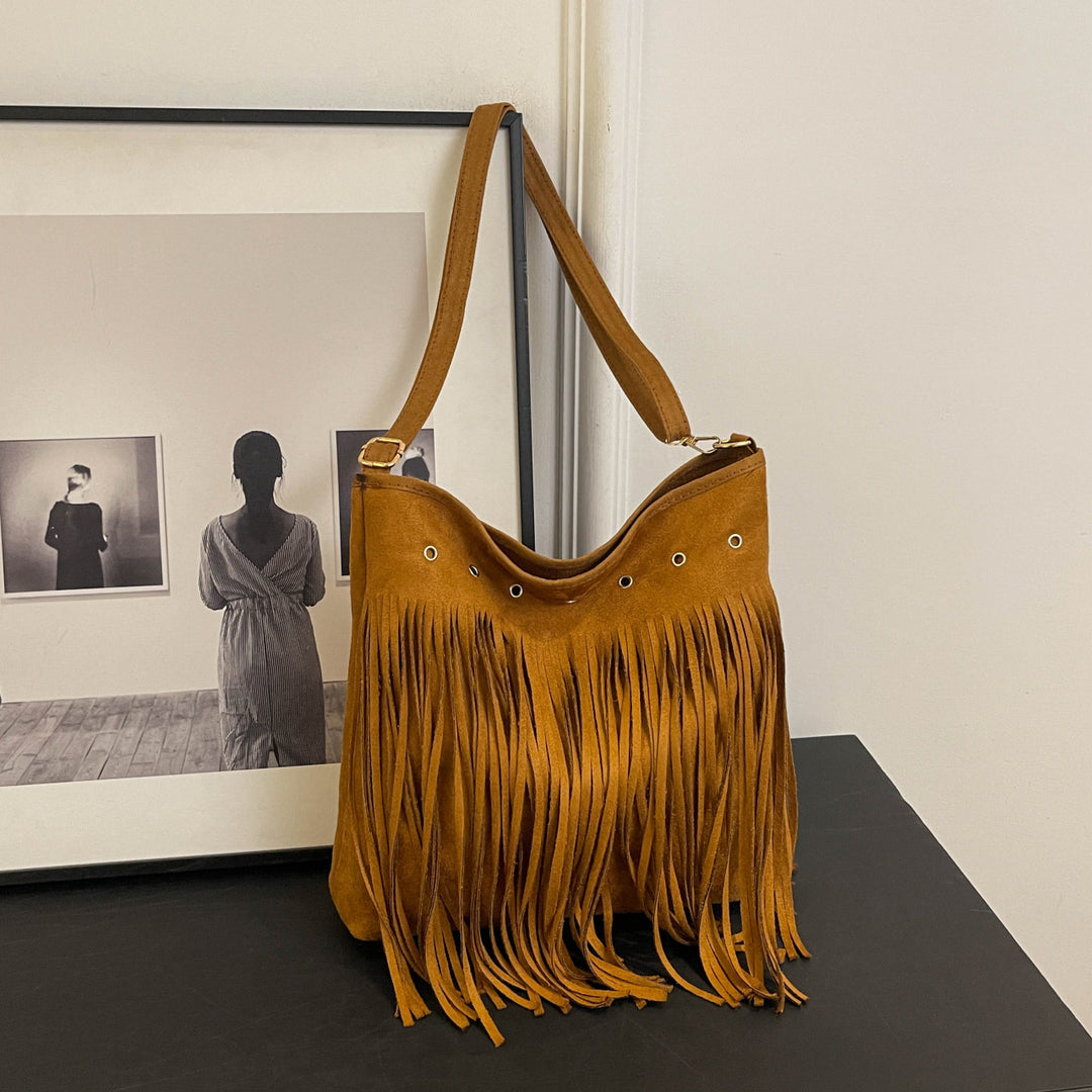Suede Fringe Shoulder Bag Stornfield