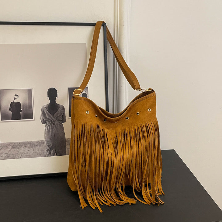 Suede Fringe Shoulder Bag Stornfield