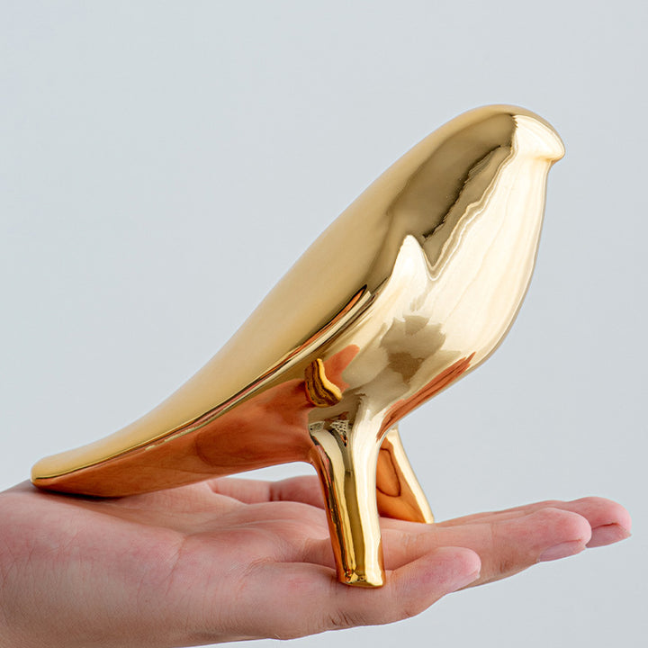 Elegant Artificial Ceramic Bird Sculpture Stornfield