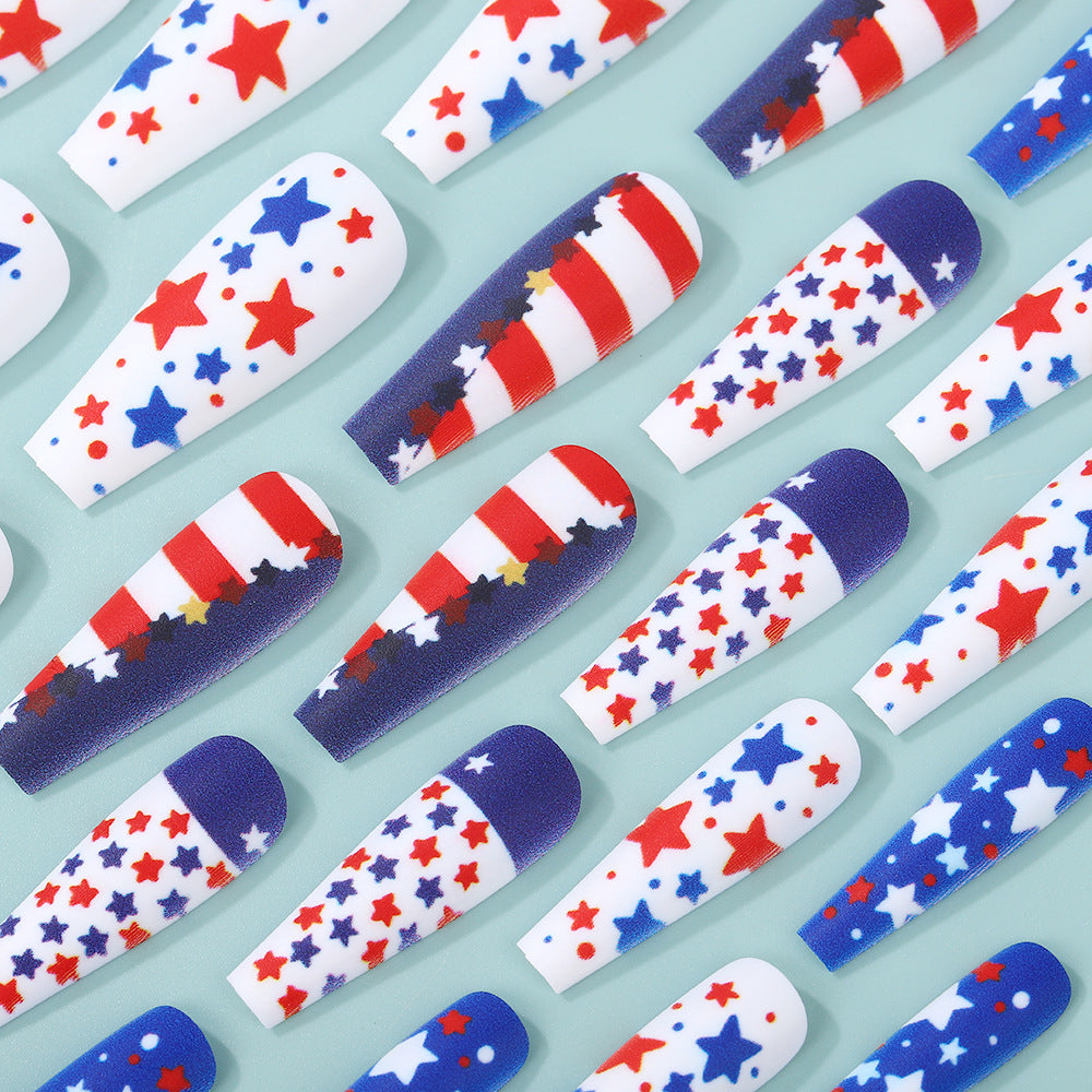 Artificial nails with patriotic star design Stornfield