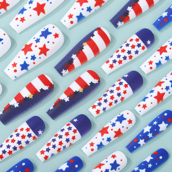 Artificial nails with patriotic star design Stornfield