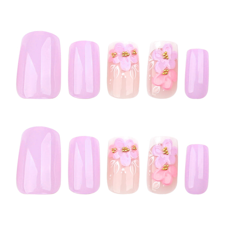 Artful Nail Extensions with Floral Design Stornfield