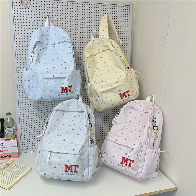 Stylish Star-Embellished Corduroy Backpack Stornfield