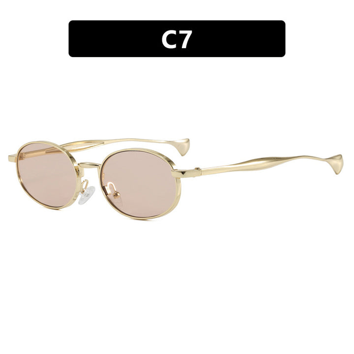 Women's robust round sunglasses with mirrored lenses Stornfield