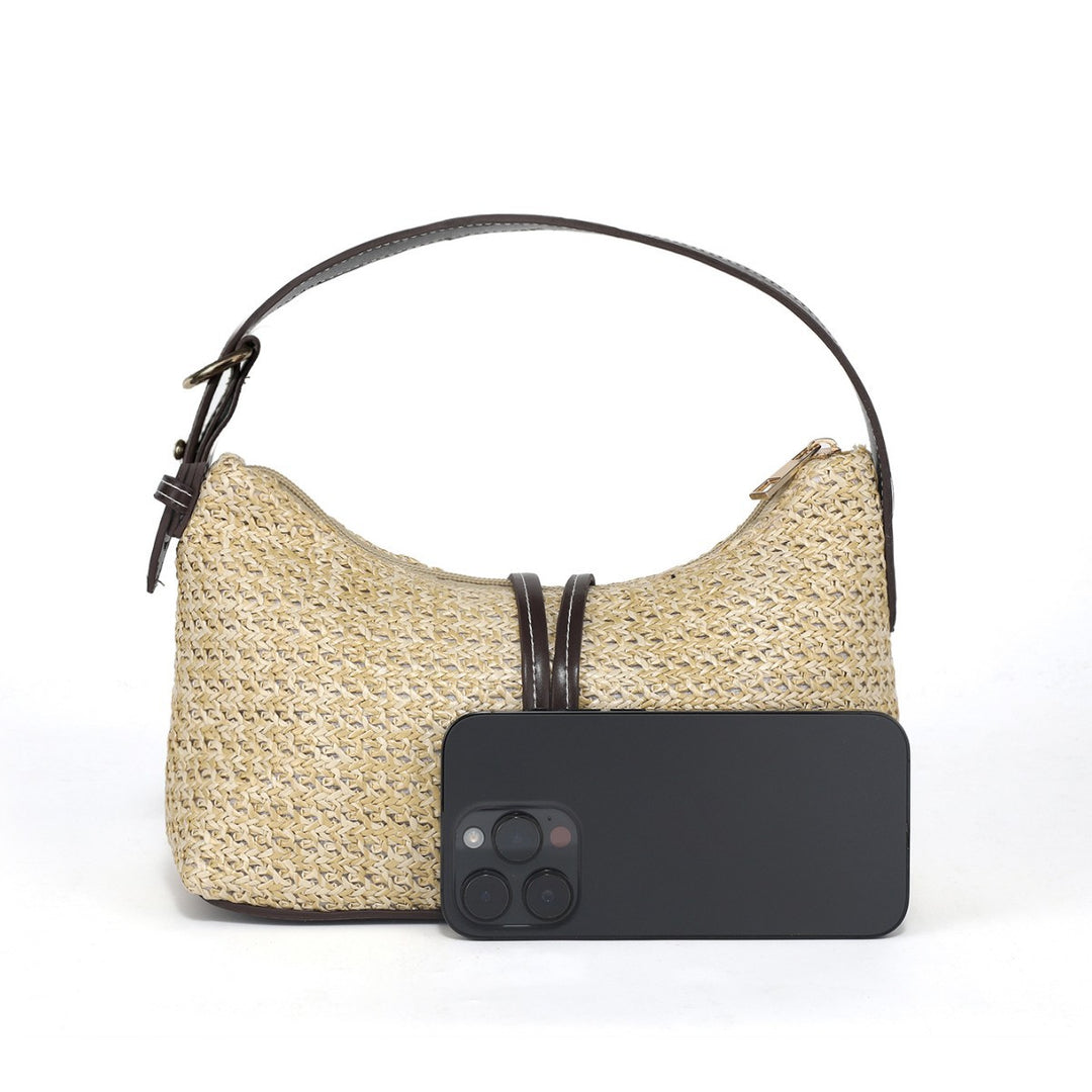 Textured Woven Shoulder Bag