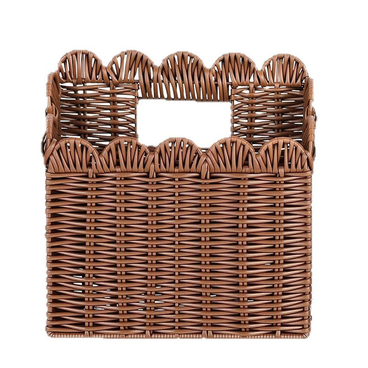 Handcrafted storage basket with curved edge Stornfield