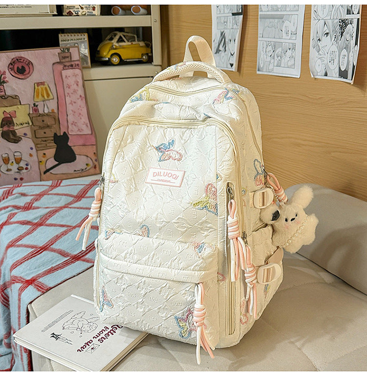 Floral Embroidered Durable School Backpack Stornfield