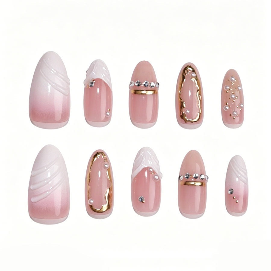 Elegant artificial nail set with delicate 3D details Stornfield
