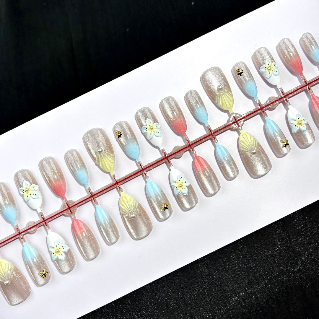 Elegant Polka Dot and Lace Press-On Nail Set