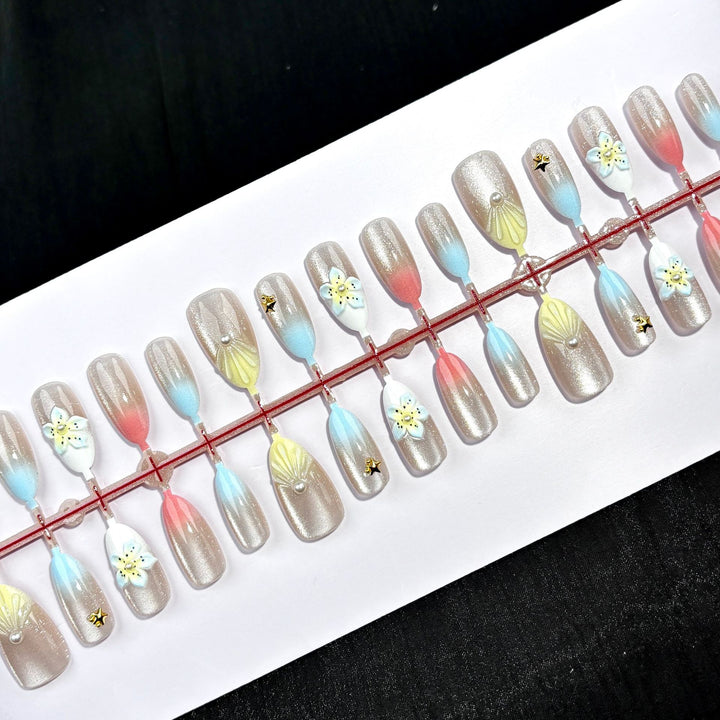 Elegant Polka Dot and Lace Press-On Nail Set