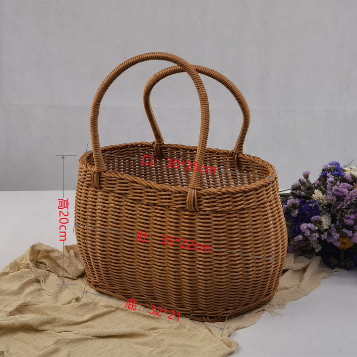 Women braided storage basket with sturdy carrying handles Stornfield