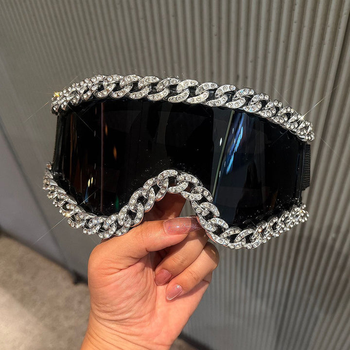 Ladies sporty elegant ski goggles with rhinestone decorated frame Stornfield