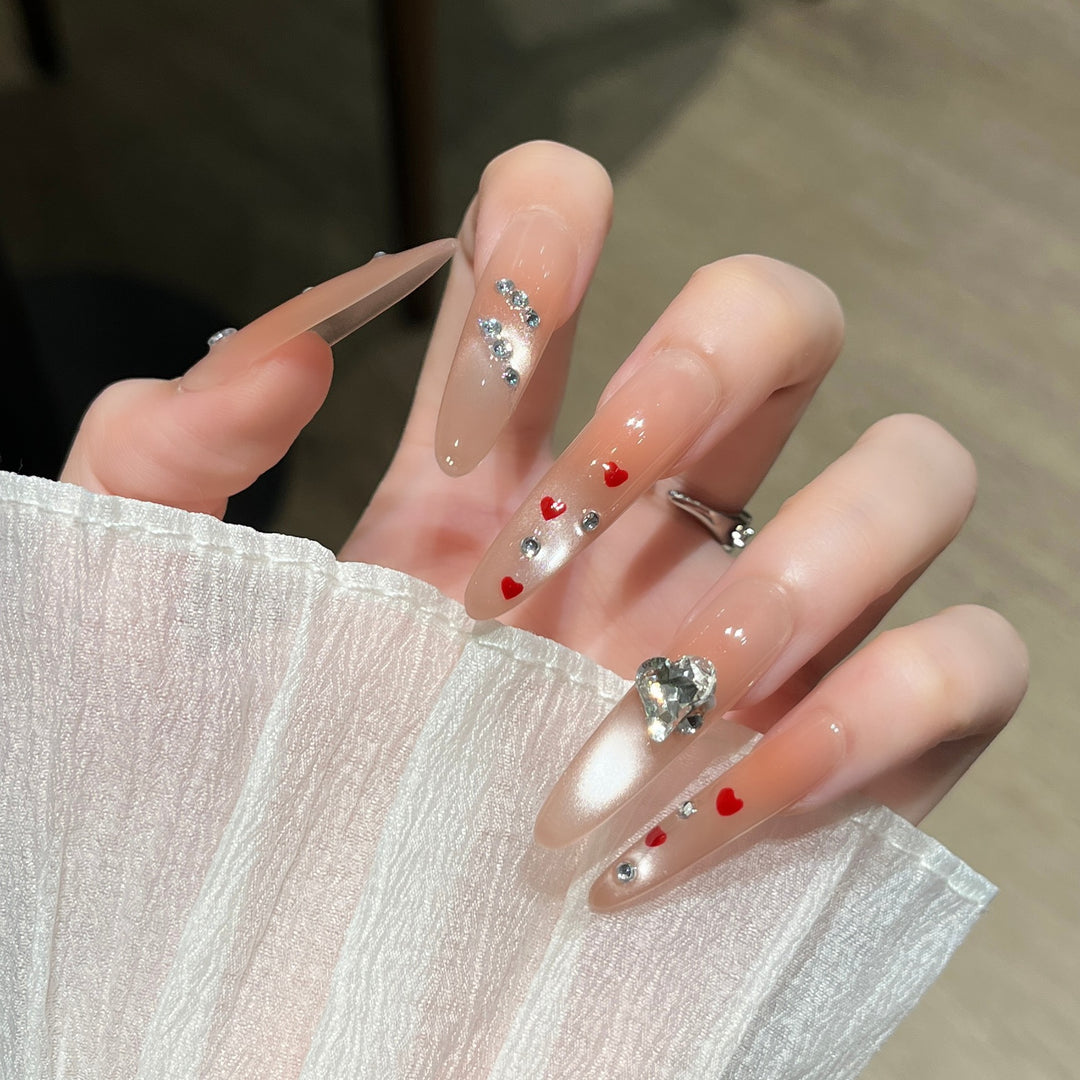 Glamorous Crystal-Embellished Press-On Nails Stornfield