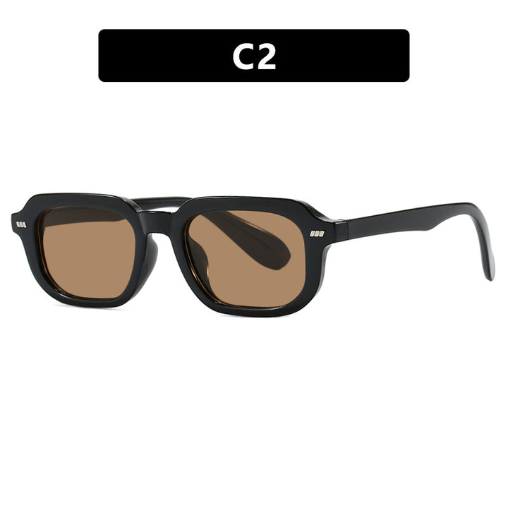 Women’s square sunglasses with high-gloss transparent frame and polarized lenses Stornfield