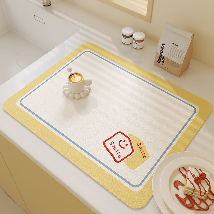 Smiley-Themed Kitchen Comfort Mat