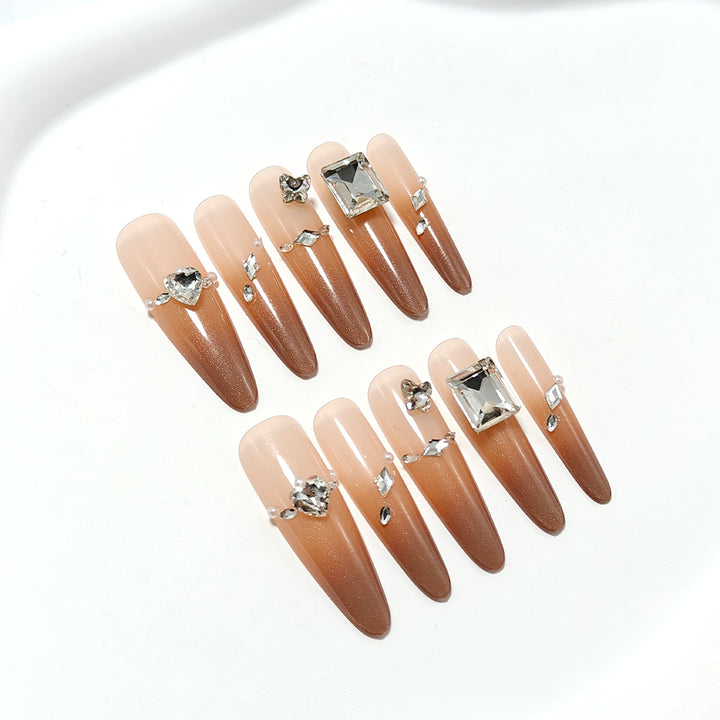 Artificial Nails in Sparkling Stiletto Style with Luxurious Accents Stornfield