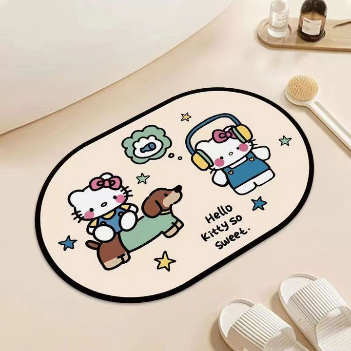 Cute Cartoon-Themed Plush Bath Mat