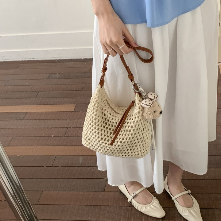 Trendy Mesh Bag with Leather Accents Stornfield