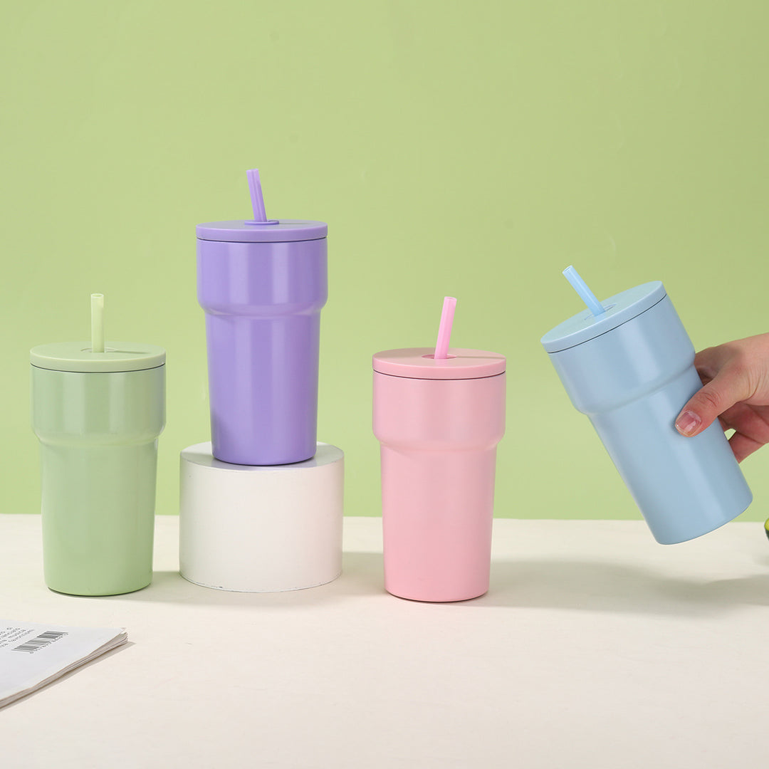 Unisex Insulated Drinking Cup with Dust Protection Lid and Straw Stornfield