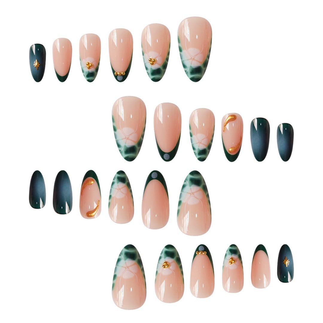 Elegant Abstract Floral Press-On Nail Extensions Stornfield
