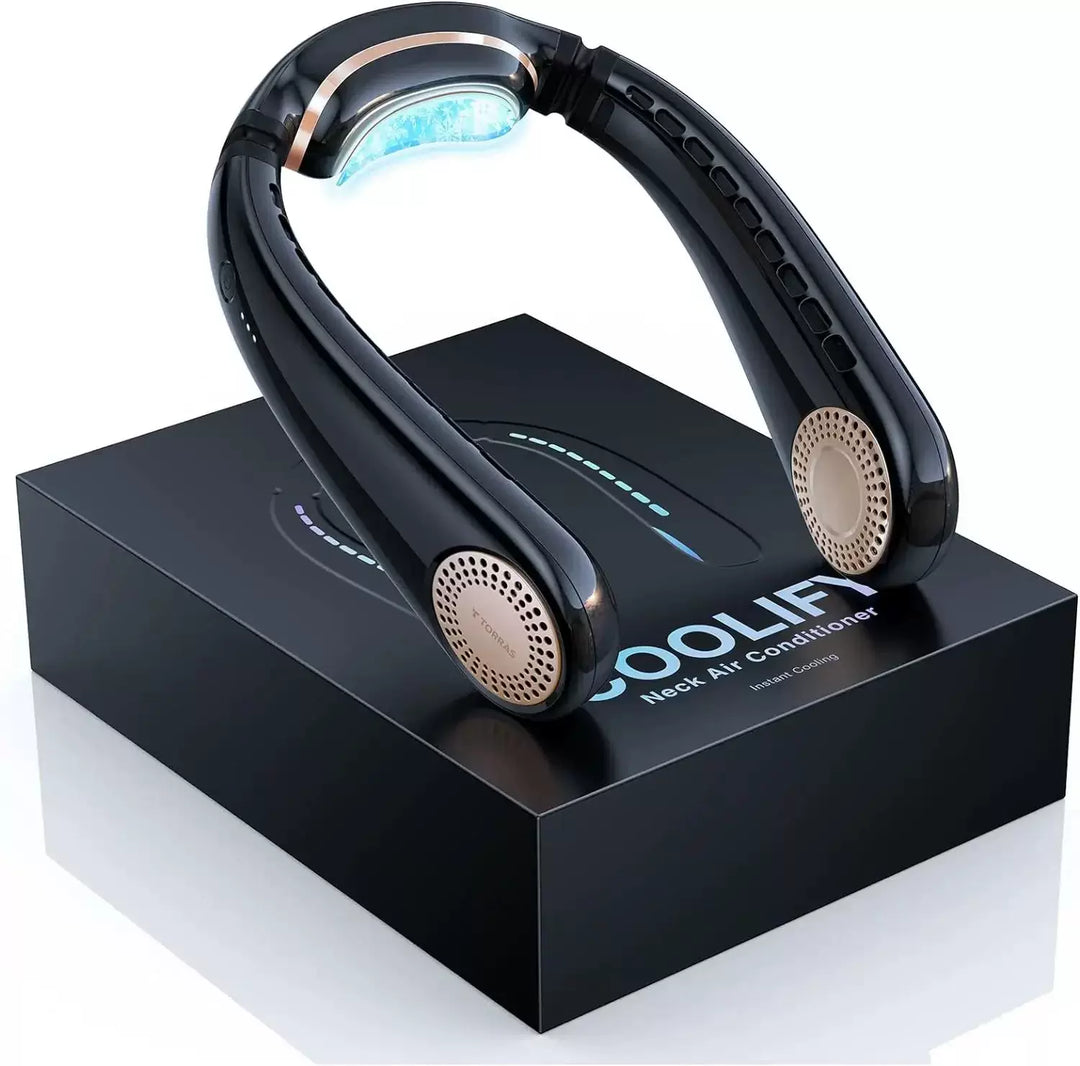 Unisex one size ergonomic bladeless neck air cooler with adjustable turbine vents Stornfield