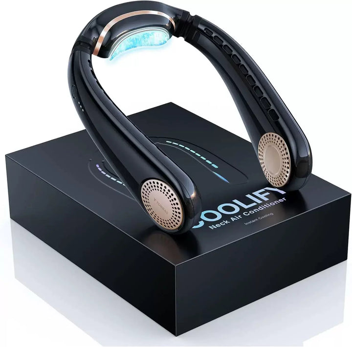 Unisex one size ergonomic bladeless neck air cooler with adjustable turbine vents Stornfield