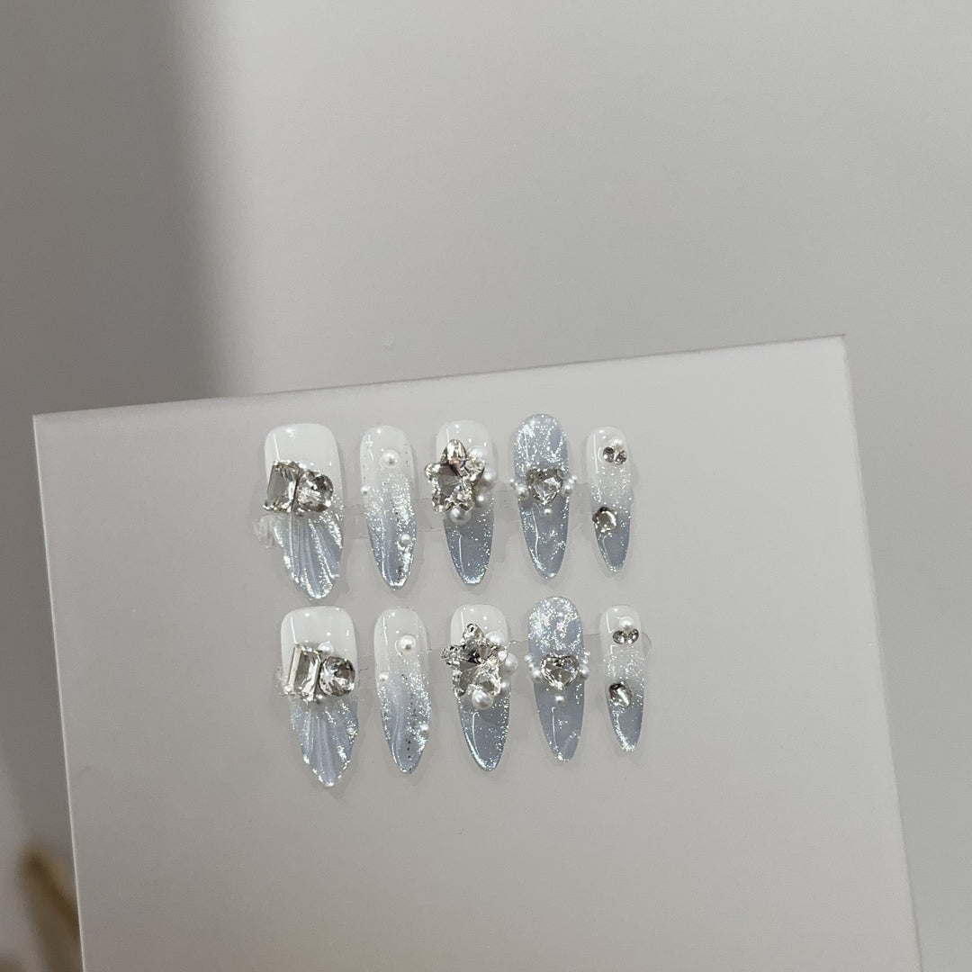 Glamorous Jewel-Accented Press-On Nail Set